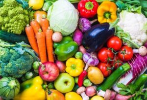 selection of colourfull fresh vegetables